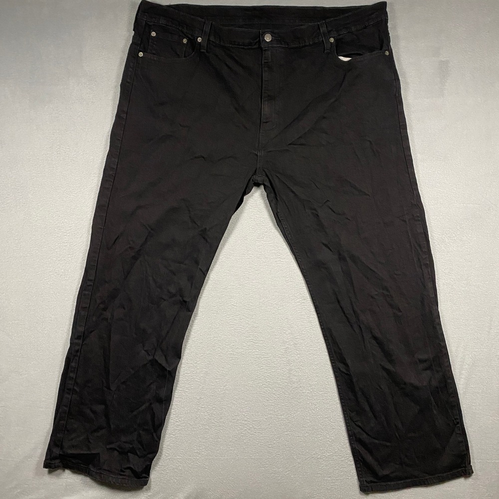 Levis 569 Loose Straight Jeans Mens 44x32 Black Stretch Denim 00569-0125